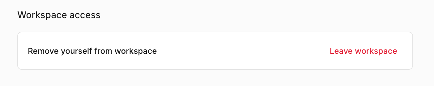 Remove yourself from workspace