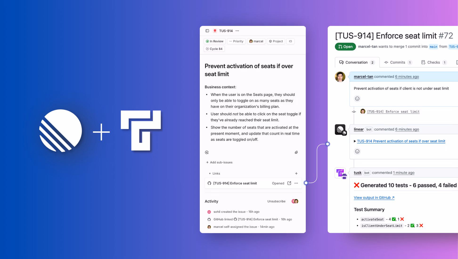 Tusk working in GitHub