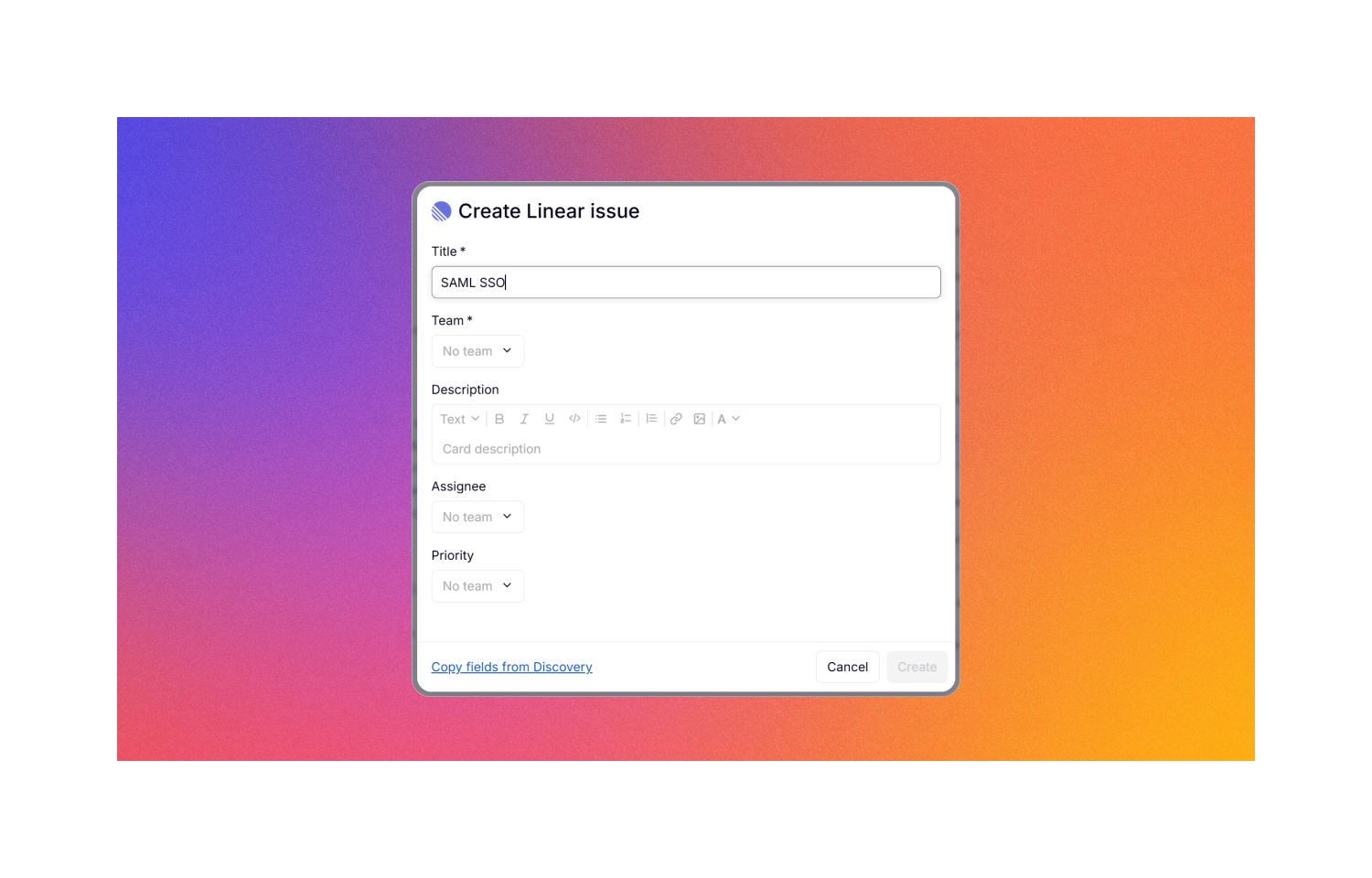 Create Linear issues from Harvestr