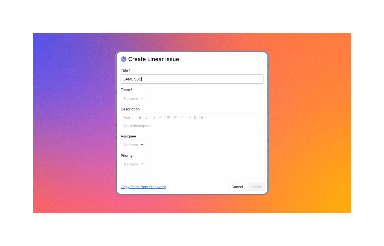 Create Linear issues from Harvestr