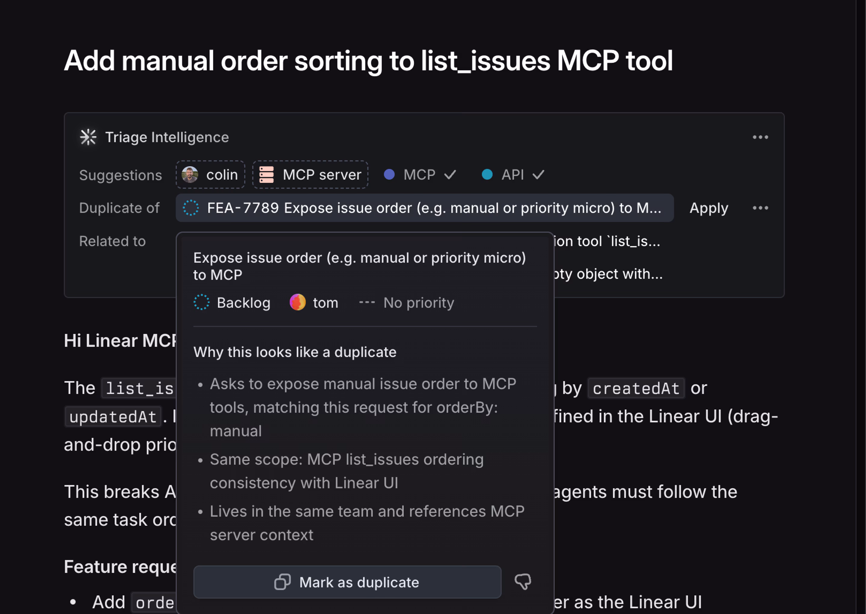 suggested related issue