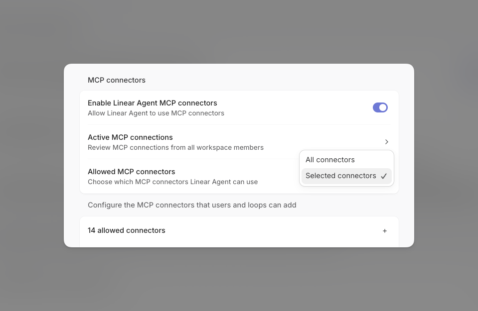 security settings MCP server section -- All severs or only specific servers