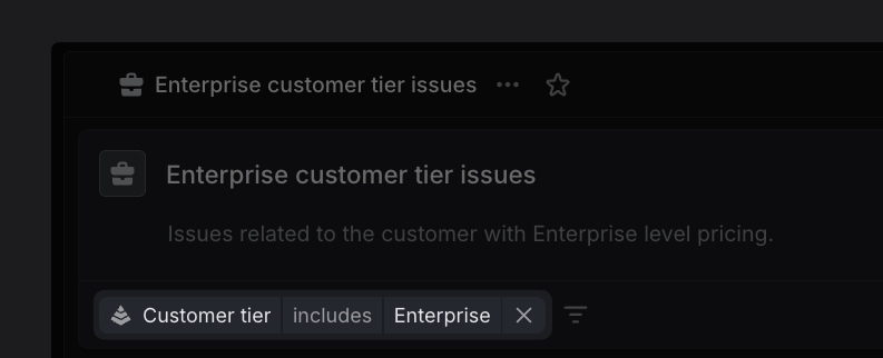 Filtering for Enterprise tier