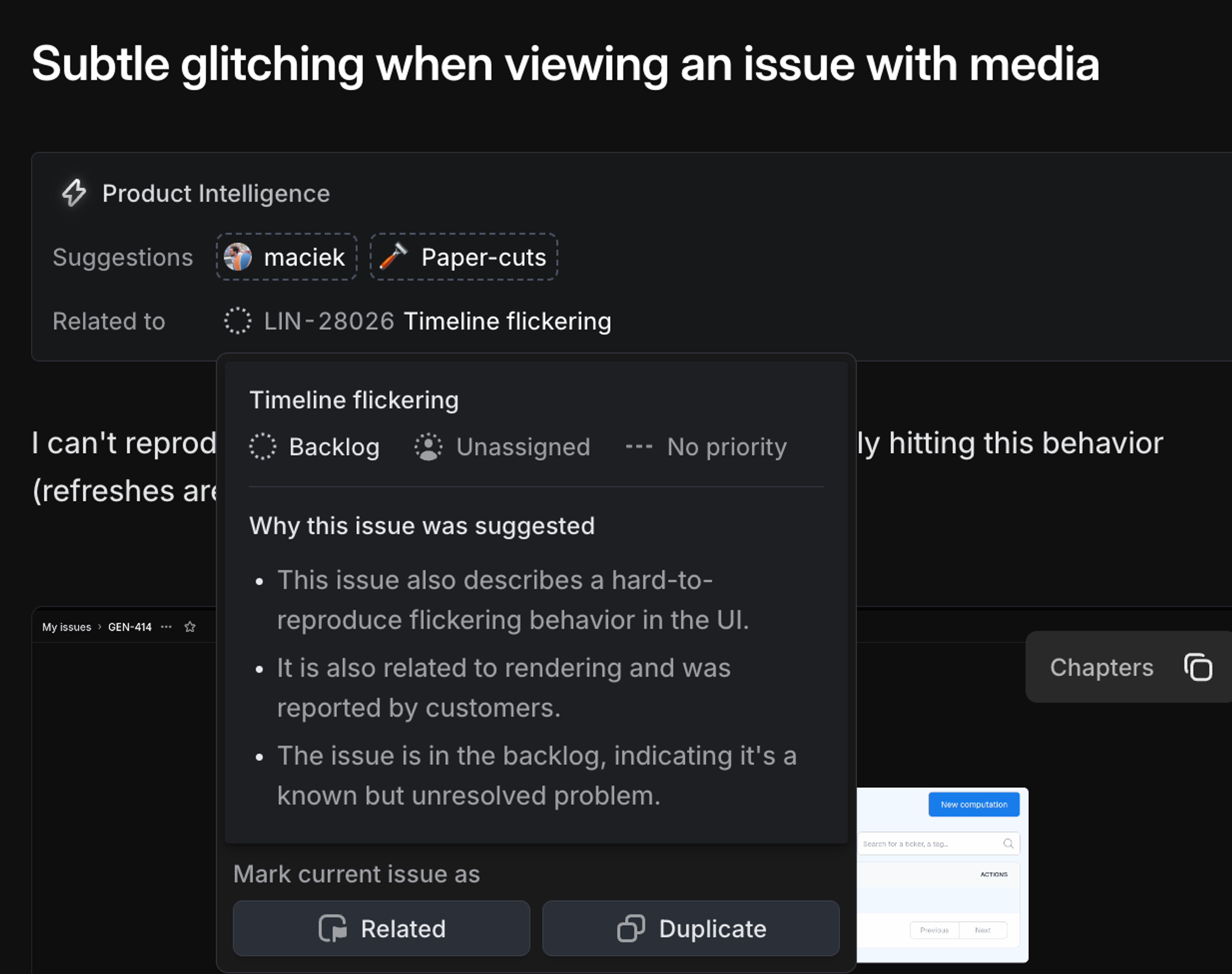 suggested related issue
