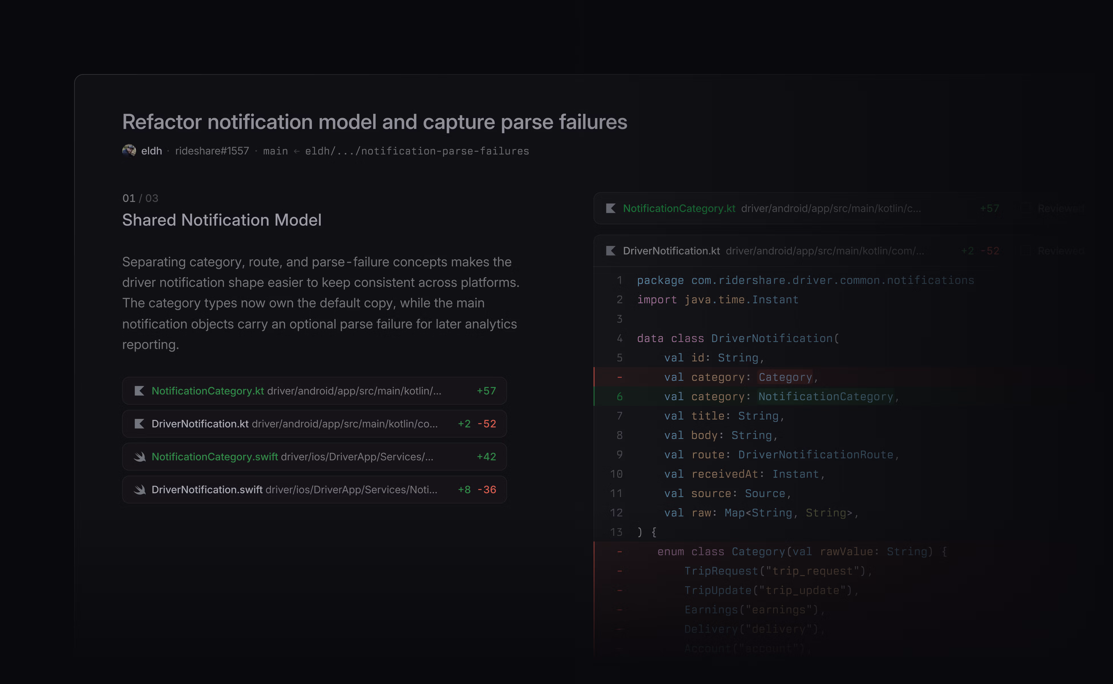 UI showing Guided Reviews in Linear