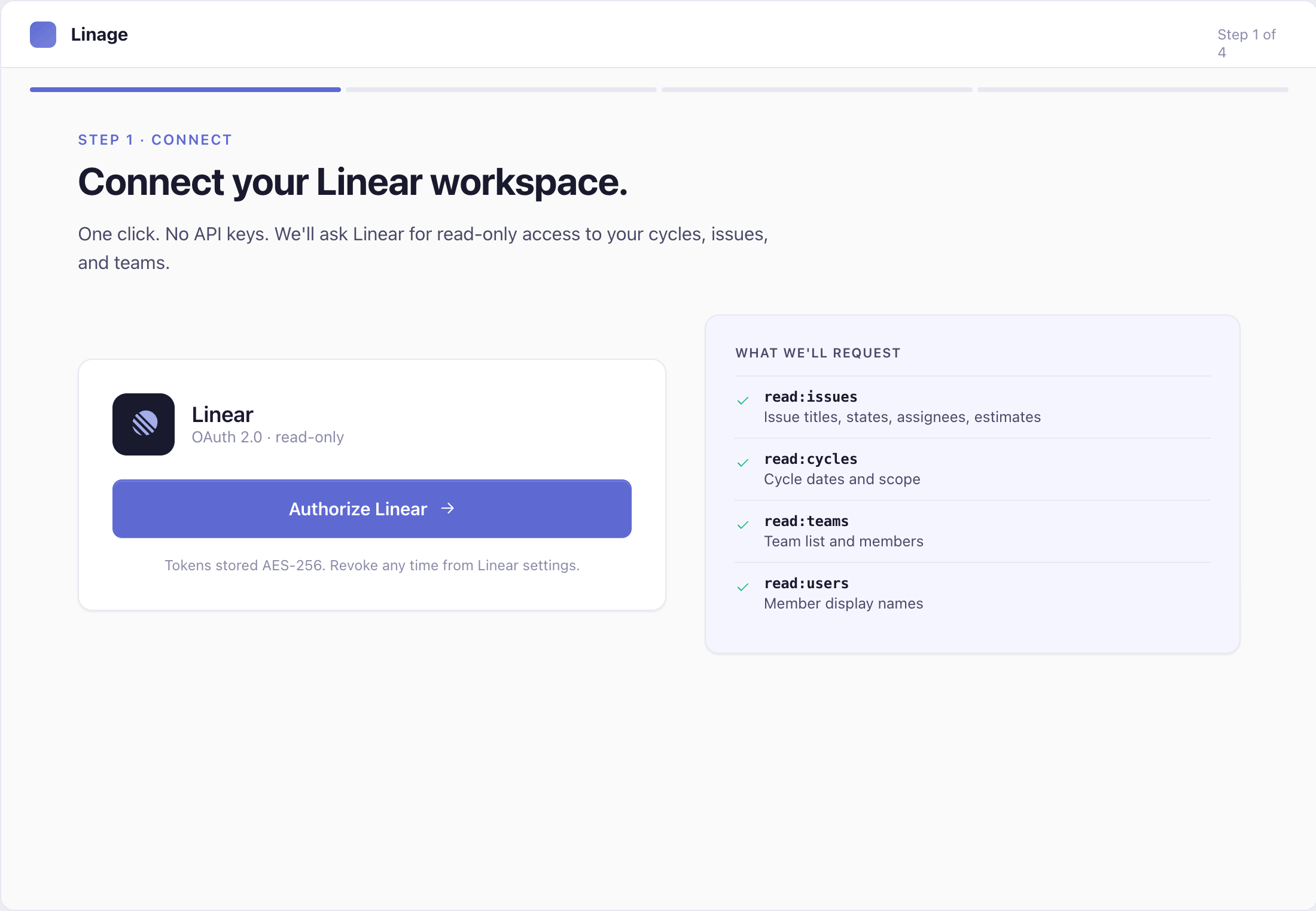 connect linage to Linear