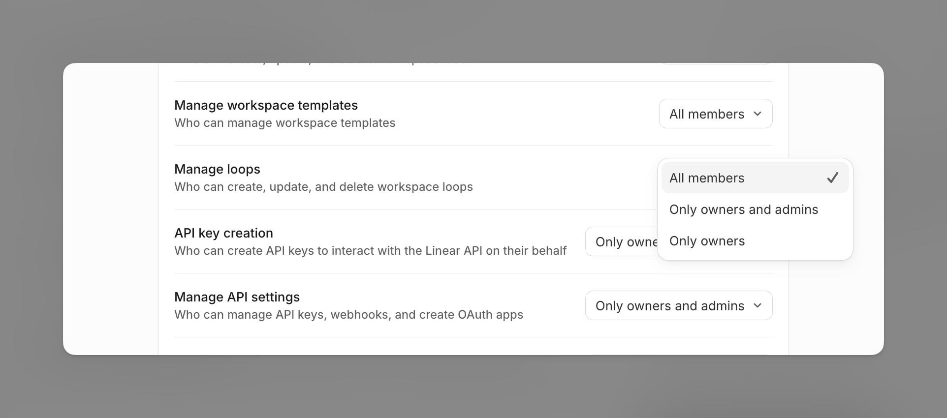 Manage Loops Access