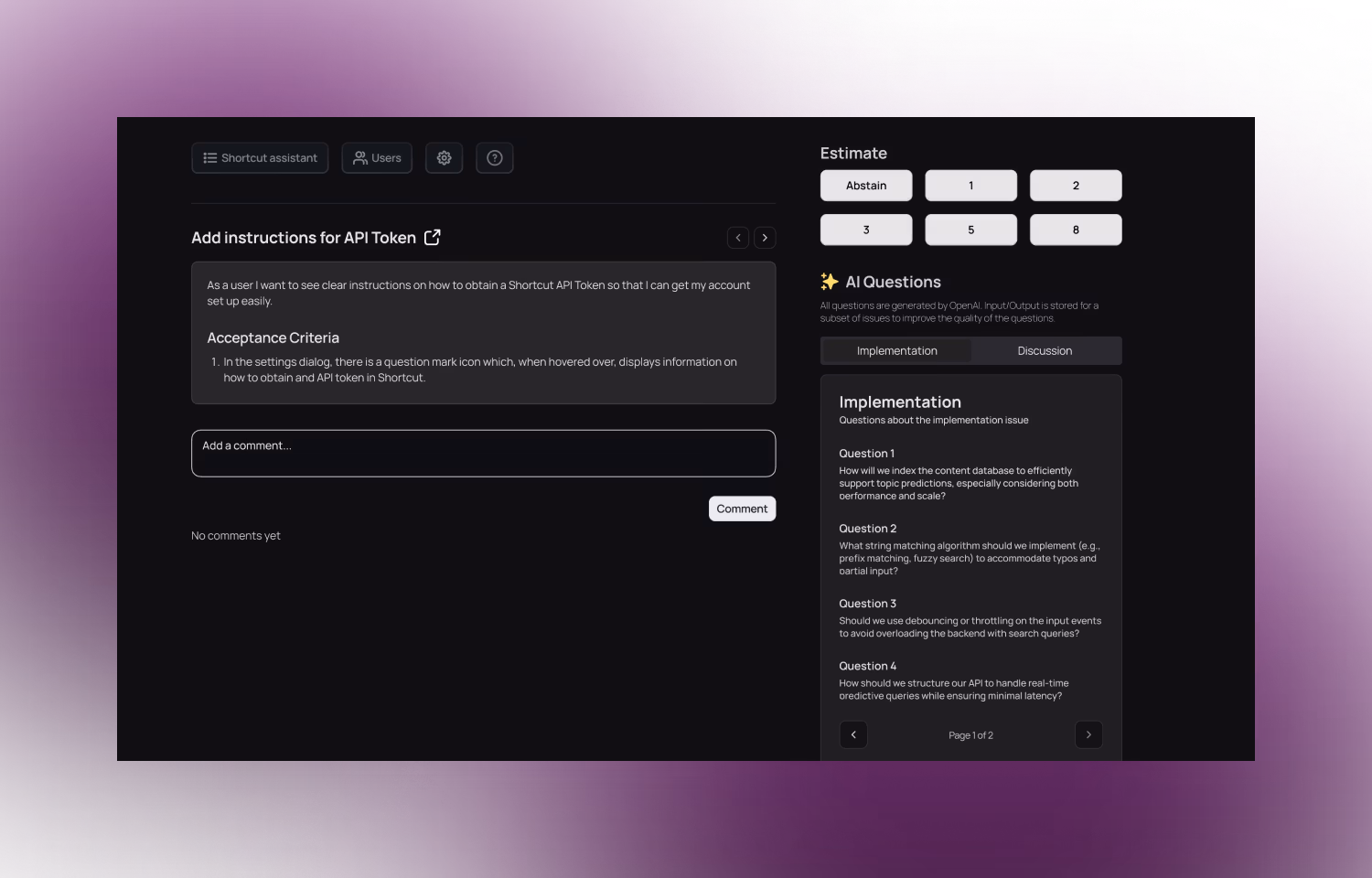 spades interface for voting